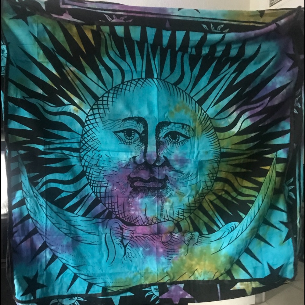 Meditation seat cover tie dye sun